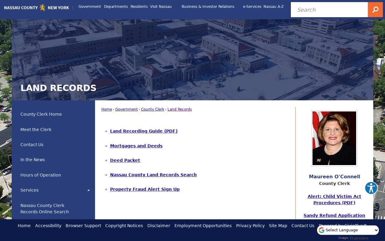 Mineola previous residents Nassau County Land Records search guidance