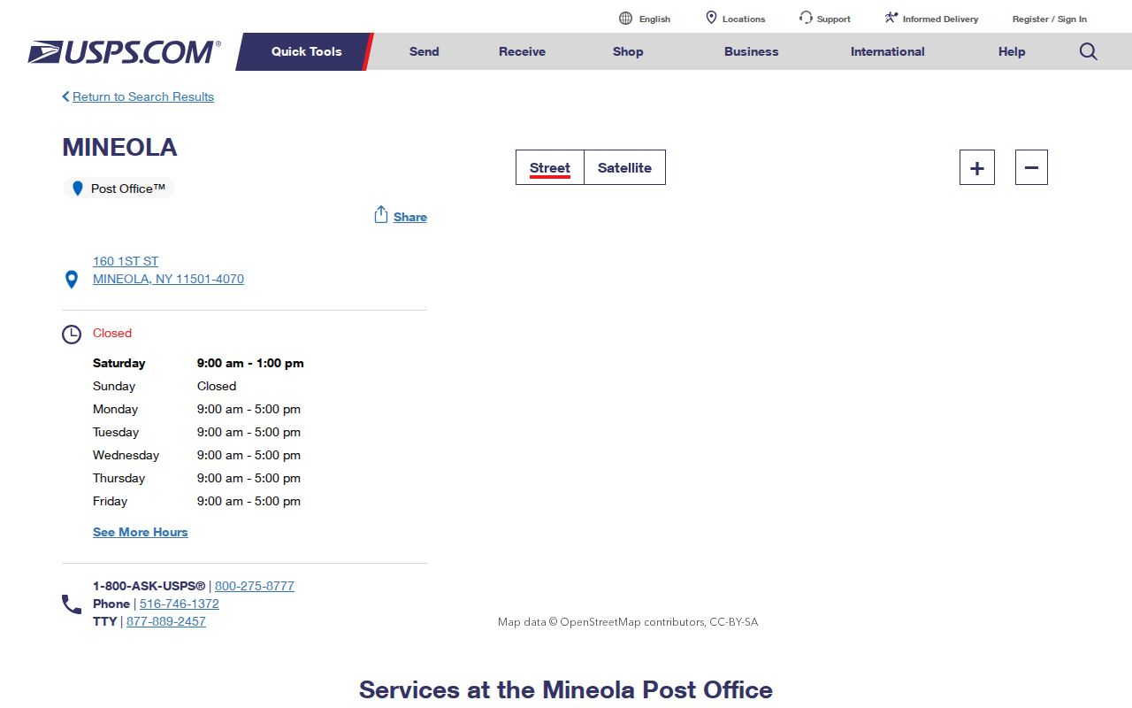 Mineola ZIP code directory USPS Mineola Post Office details
